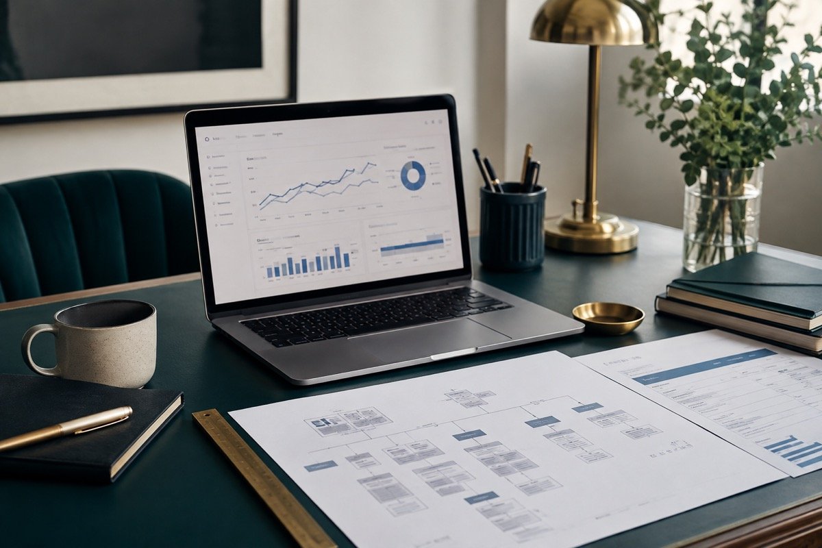 Branding, packaging and digital design workspace