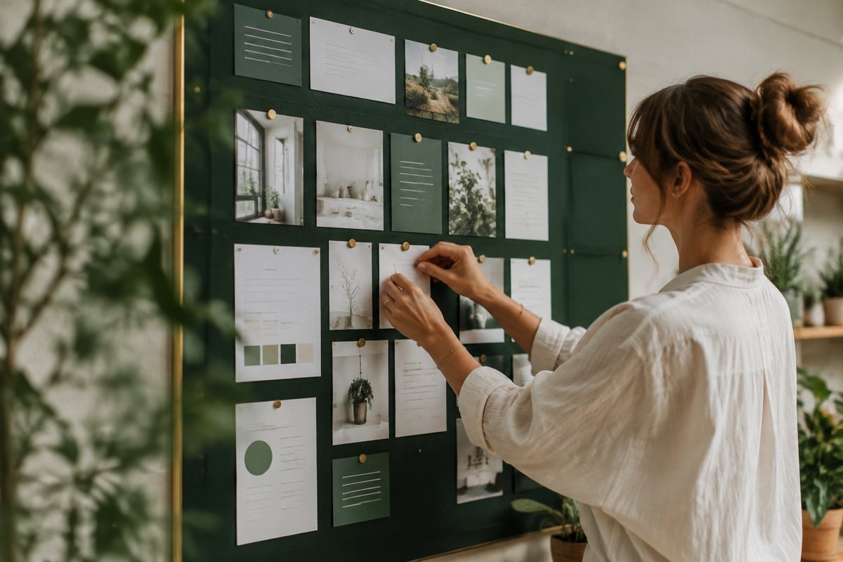 Curated monthly social content planning board